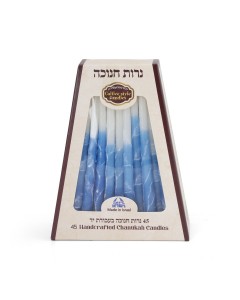 Blue and White Wax Hanukkah Candles Candle Holders