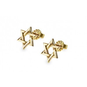 Rafael Jewelry Designer 14k Yellow Gold Star of David Stud Earrings Rafael Jewelry