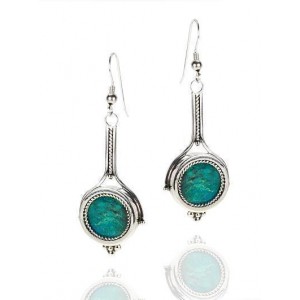 Dangling Sterling Silver & Eilat Stone Earrings by Rafael Jewelry Designer Default Category