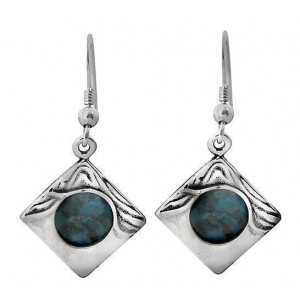 Square Sterling Silver Earrings with Eilat Stone by Rafael Jewelry Artists & Brands