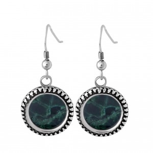 Sterling Silver Filigree Round Earrings with Eilat Stone Rafael Jewelry Artists & Brands