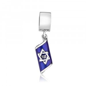 925 Sterling Silver Mezuzah with Star of David Charm and Blue Enamel
 Artists & Brands