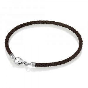 Grey Leather Charm Bracelet in 17.5 cm Length
 Default Category