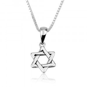 925 Sterling Silver Star Of David Pendant Sans Stones
 Jewish Jewelry