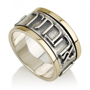 Blackened 925 Sterling Silver Spinning Ring in 14K Gold Band by Ben Jewelry
 New Arrivals