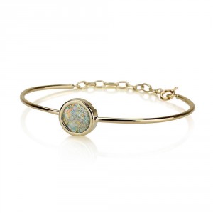 14K Yellow Gold and Roman Glass Bracelet by Ben Jewelry Artists & Brands