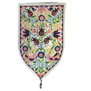 Yair Emanuel White Oriental Shield Tapestry Wall Hanging Jewish Home