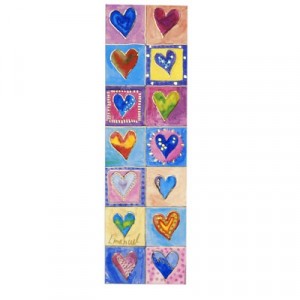Yair Emanuel Decorative Bookmark with Hearts Modern Judaica