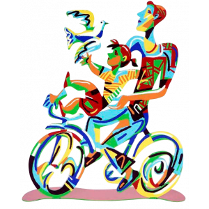 David Gerstein Weekend Ride Bike Rider Sculpture Israeli Art
