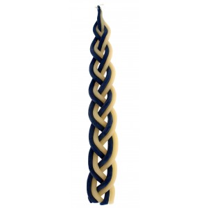 Galilee Style Candles Blue and White Braided Havdalah Candle Candle Holders & Candles