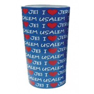 Blue Tequila Shot Glass with 'I Love Jerusalem' Outlet Store