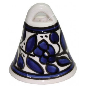 Armenian Ceramic Bell with Blue Anemones Floral Motif Jewish Home