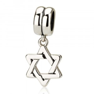Charm in Sterling Silver with Dangling Star of David Star of David Collection