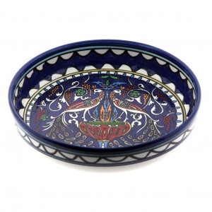 Armenian Ceramic Bowl with Flower, Peacock and Grapevine Design  Jewish Kitchen & Tableware