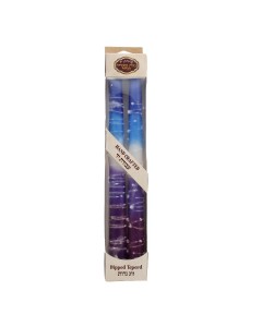 Wax Shabbat Candles by Galilee Style Candles in Blue and Purple Shabbat