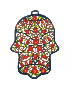 Yair Emanuel Hamsa Wall Hanging with Pomegranate Tree Default Category