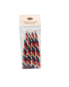 Traditional Wax Havdalah Candle Four Pack with Traditional Design Candles