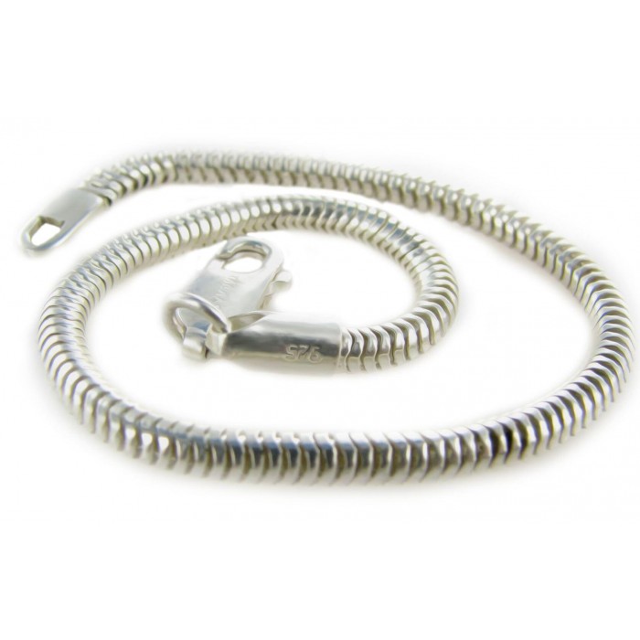 Sterling Silver Charm Snake Bracelet