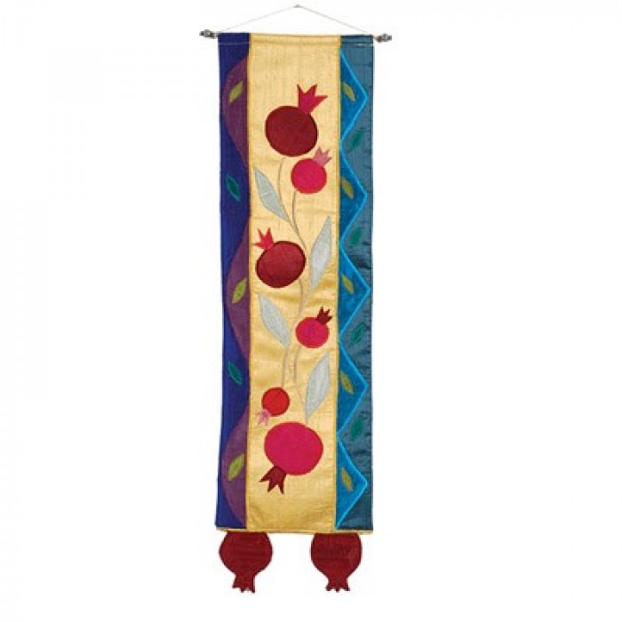 Yair Emanuel Multicolour Long Wall Hanging With Pomegranates