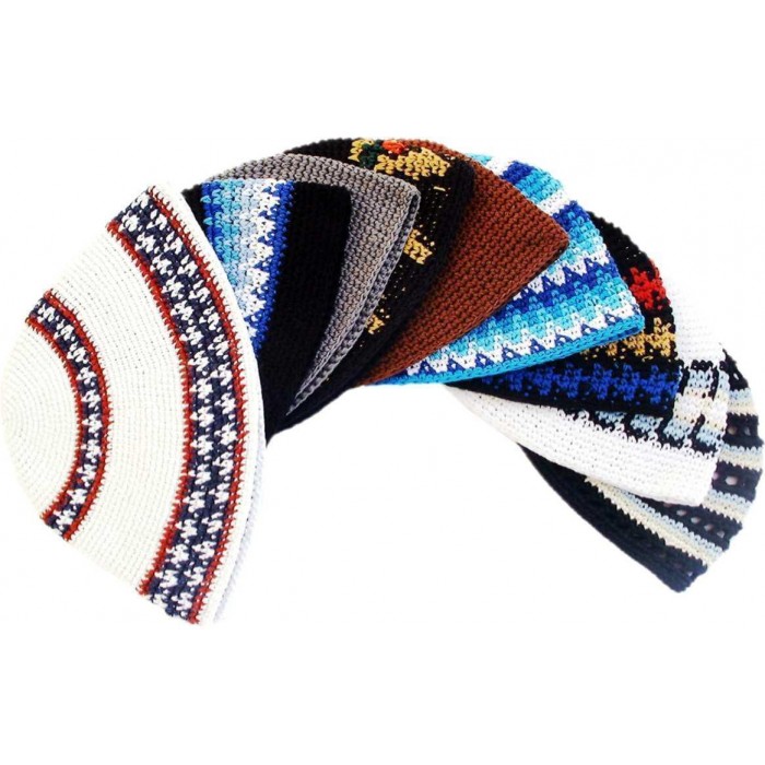 24cm Assorted Freak Kippot with Geometric and Line Patterns
