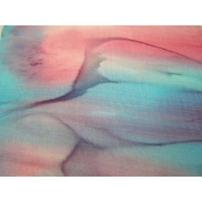 Pink & Turquoise Silk ‘Tichel’ Headscarf by Galilee Silks