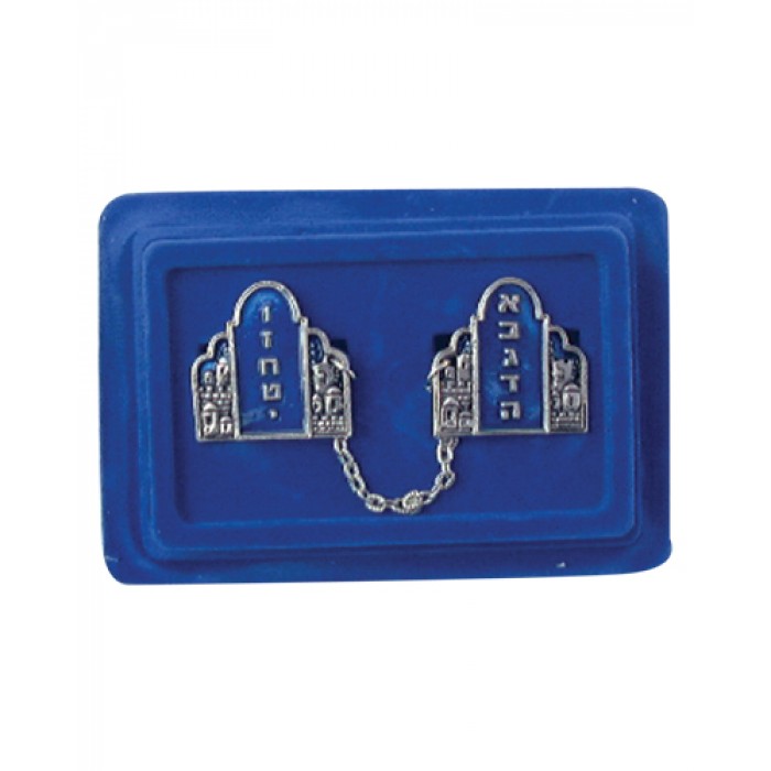 7 Centimetre Nickel Tallit Clips with Ten Commandments and Jerusalem