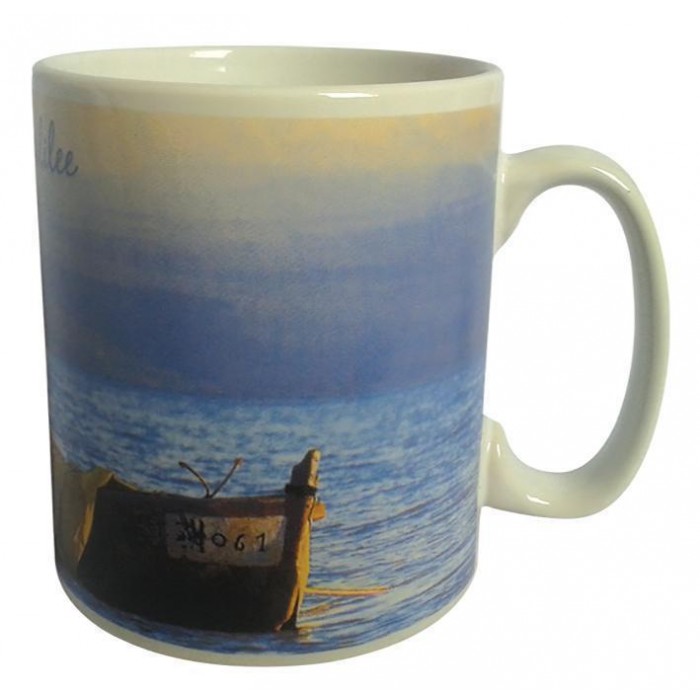 Ceramic Mug with Sea of Galilee Boat Photograph