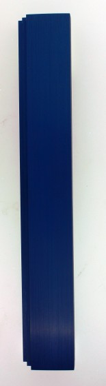 Blue Anodized Aluminum Mezuzah with Stairs Design by Adi Sidler