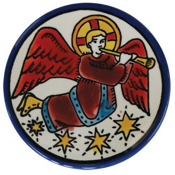 Armenian Ceramic Ornament Plate with Archangel Gabriel