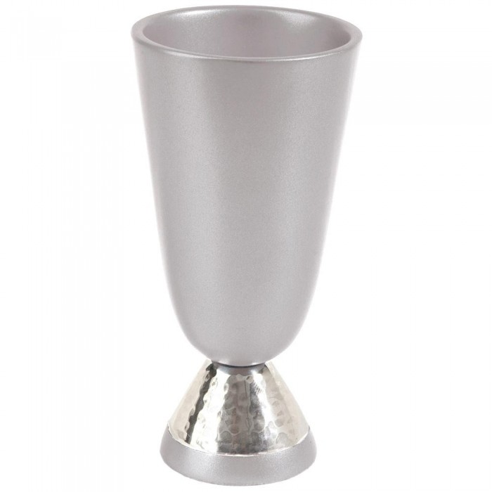 Yair Emanuel Anodized Aluminum Kiddush Cup in Grey with Hammered Nickel Plate