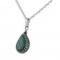 Sterling Silver Pendant with Eilat Stone in Drop Shape by Rafael Jewelry