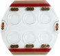 Glass Seder Plate with Colourful Stripes and Hebrew Plaques