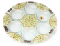 Glass Passover Seder Plate with Neutral Floral Motif