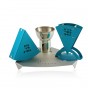 Silver and Blue Havdalah Set with Alpacca Kiddush Cup from Shraga Landesman