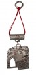 Silver-Colored Jerusalem Wall Hanging with Red String and Gemstones
