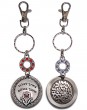 Keychain of Luck with Hebrew Inscriptions and Red Stones