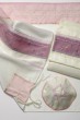 White & Pink Women’s Tallit with Embroidered Flowers by Galilee Silks