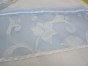 White Women’s Tallit with Blue Band & Leaf Pattern by Galilee Silks