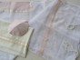White Women’s Tallit with Pink and Peach Ribbon Stripes by Galilee Silks