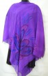 Violet Silk Poncho with Floral Design by Galilee Silks
