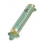 Brass Mezuzah with Textured Surfaces in Patina and Star of David