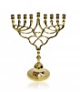 Hanukkah Menorah with Branch Design in Gold