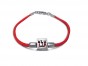 Kabbalah Bracelet with Red Wire and Silver Plated Pendant in 18cm