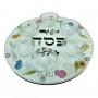 Seder Plate with Colorful Pomegranate Theme Hand Painted on Glass 